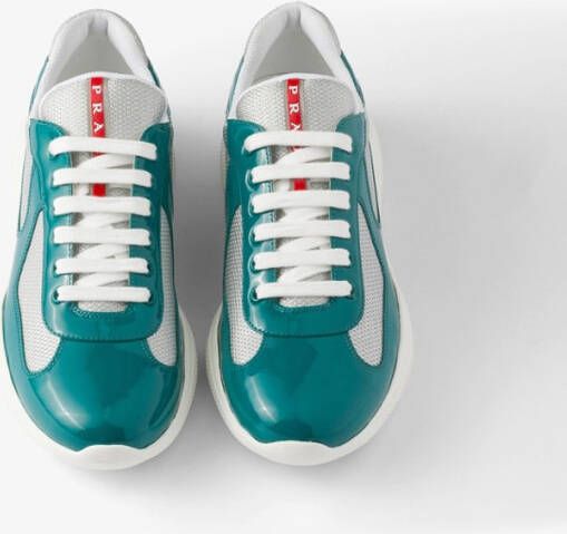 Prada America's Cup sneaker met lakleren details