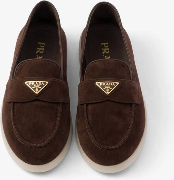 Prada Loafer van suède met logo