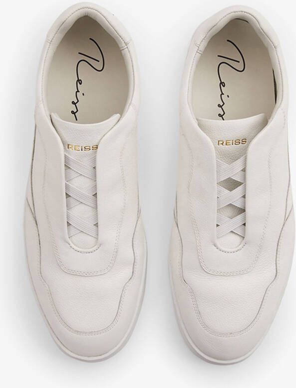 REISS Cruz sneaker van suède met leren details