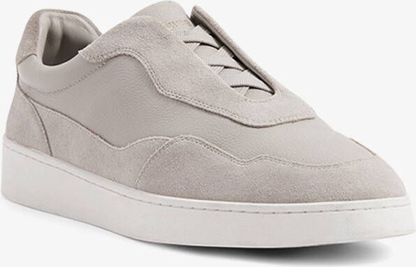 REISS Cruz sneaker van suède met leren details