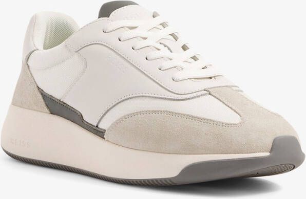 REISS Emmett sneaker van mesh met suède en leren details