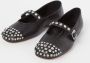 Sandro Ballerina van geitenleer met strass - Thumbnail 2