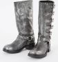 Steve Madden Battle biker boot van leer met metallic finish - Thumbnail 2