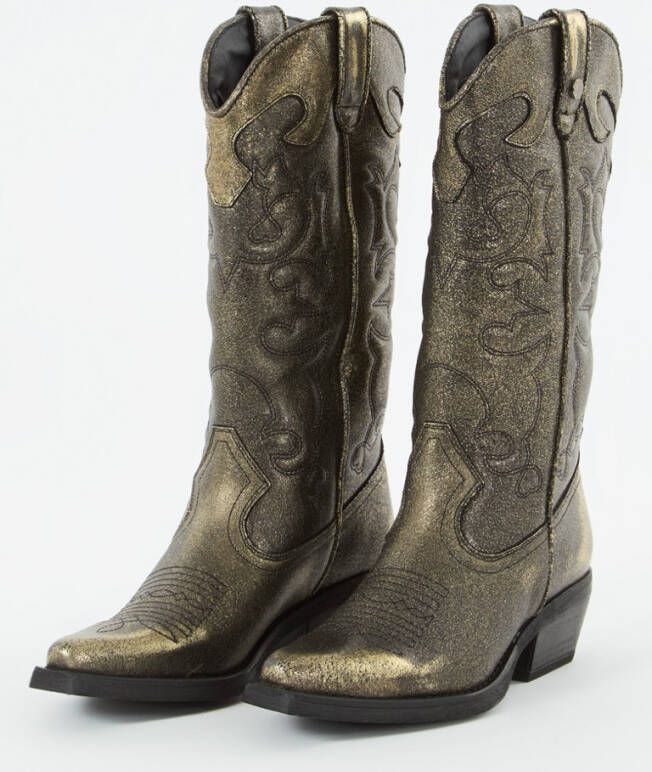 Steve Madden Wishley cowboylaar van leer met metallic finish