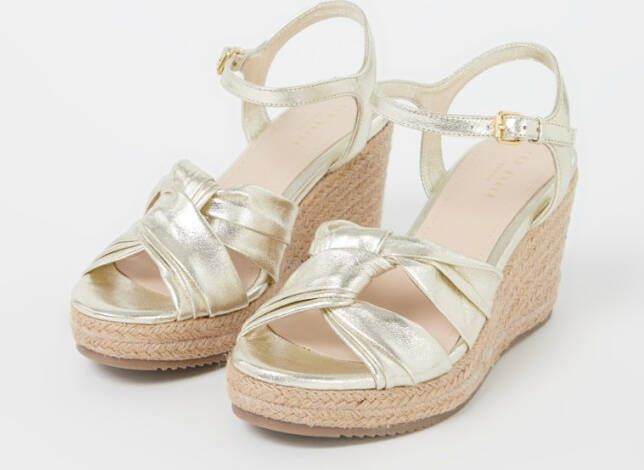 Ted Baker Sandalen Carda Knotted Wedge Espadrille Sandal in goud - Foto 3