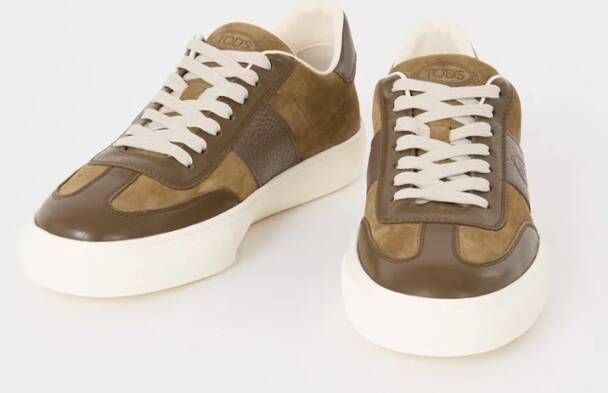 TOD'S Sneaker van suède met leren details