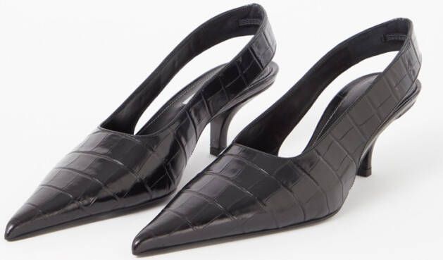 TOTEME Classic slingback van leer met crocostructuur