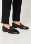 Unisa Zwarte leren loafers met gouden horsebit detail Black Dames - Thumbnail 8