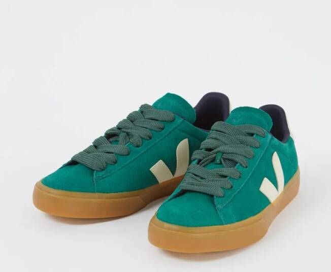 Veja Campo sneaker van suède met leren details