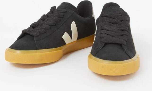 Veja Campo sneaker van suède met leren details