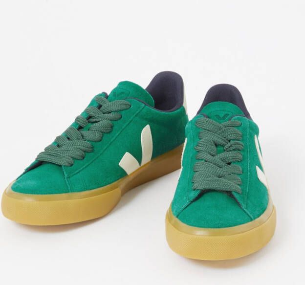 Veja Campo sneaker van suède met leren details