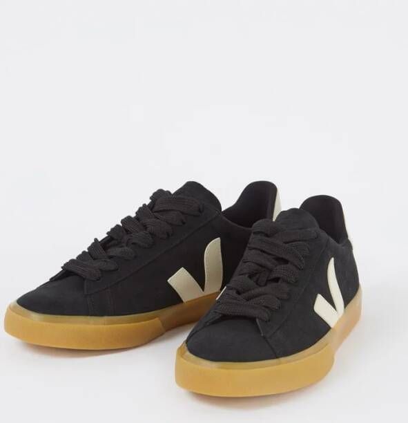 Veja Campo sneaker van suède met leren details