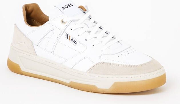 Hugo Boss Baltimore sneaker van leer met suède details