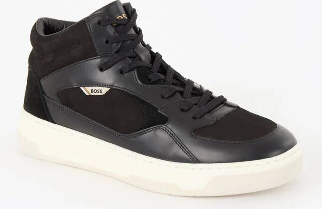 Hugo Boss Baltimore sneaker van suède met leren details