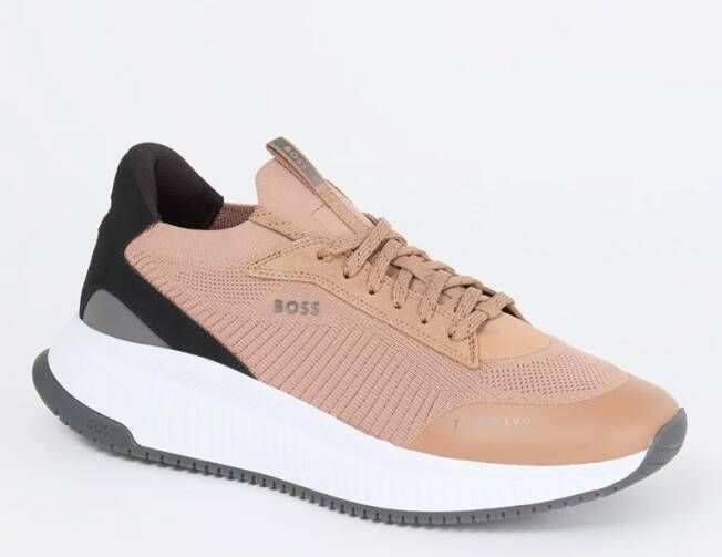 Hugo Boss Sneaker met gebreid bovenwerk en suède details