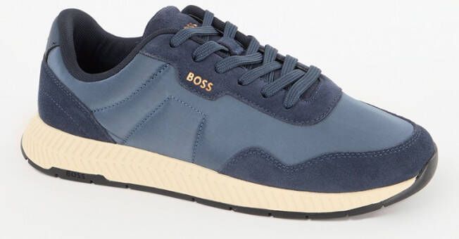 Hugo Boss Titanium sneaker met suède details