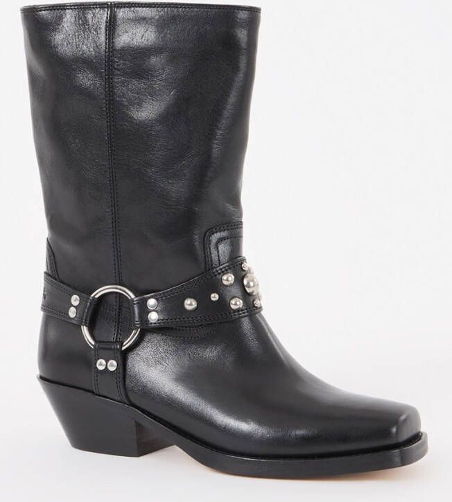 Isabel marant Antya biker boot van kalfsleer met studs