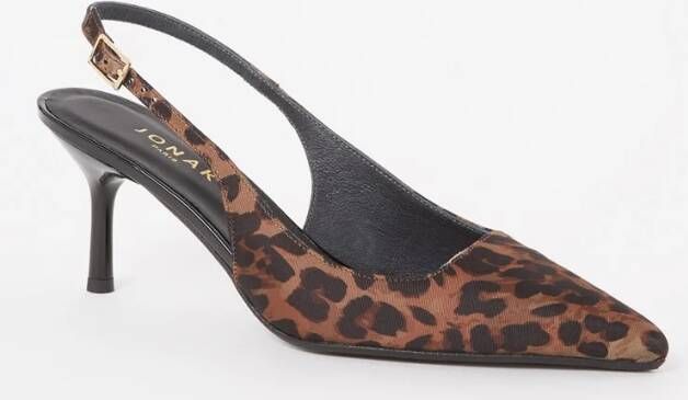 Jonak Diamantus slingback met panterprint