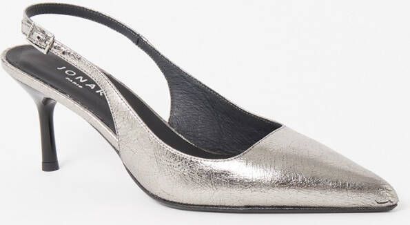 Jonak Diamantus slingback van leer met metallic finish