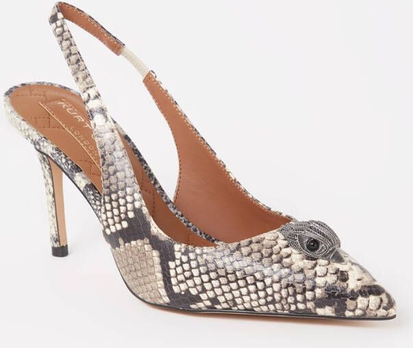 Kurt Geiger Belgravia slingback van leer met slangenprint