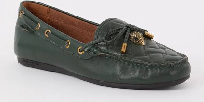 Kurt Geiger Eagle moccasin van leer met quilt patroon