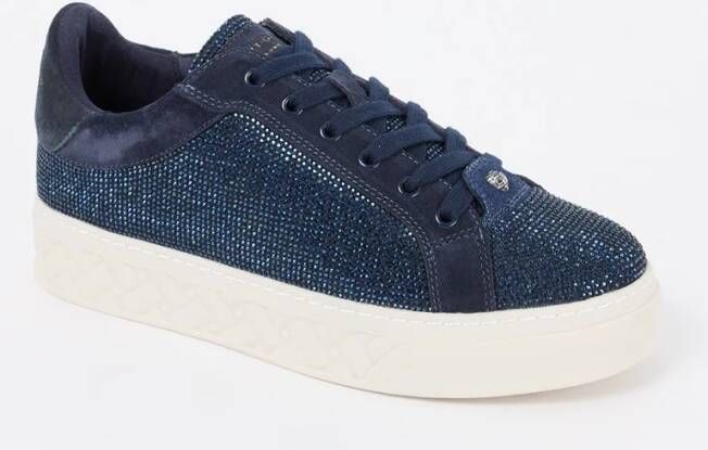 Kurt Geiger Kensington sneaker van suède met strass