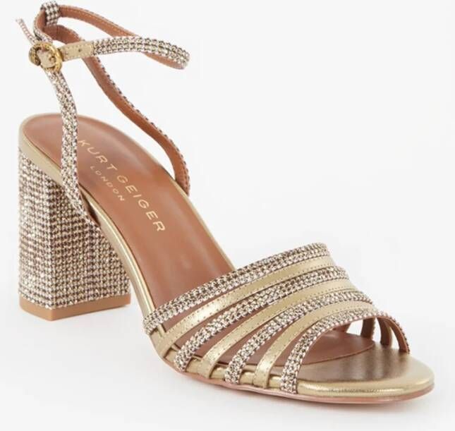 Kurt Geiger Pierra sandalette van leer met metallic finish