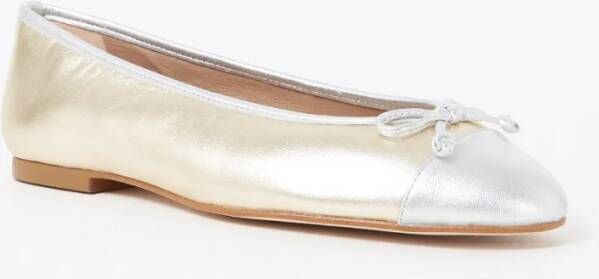 L.K.Bennett L-K-Bennett Kara ballerina van leer met metallic finish