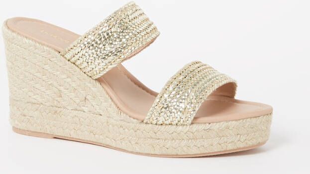 L.K.Bennett L-K-Bennett Renlee espadrille sleehak met raffia details