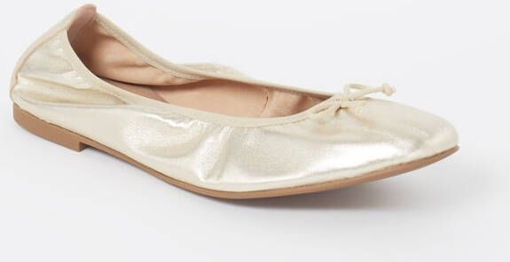 L.K.Bennett L-K-Bennett Trilly ballerina van leer met metallic finish