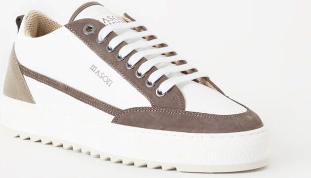 Mason Garments Tia Stampato sneaker van leer met nubuck details