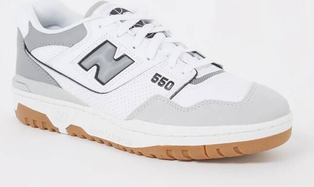 New Balance 550 sneaker van leer met suède details