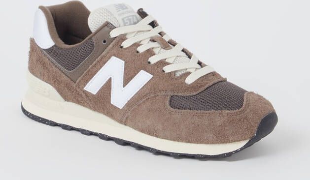 New Balance 574 sneaker van suède met mesh details