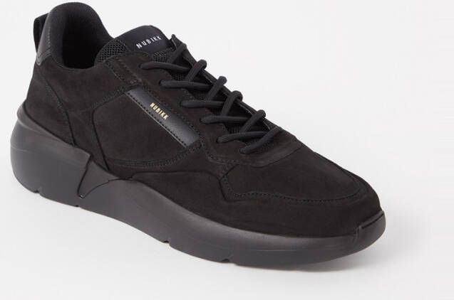 Nubikk Roque Road Wave sneaker van nubuck met leren details