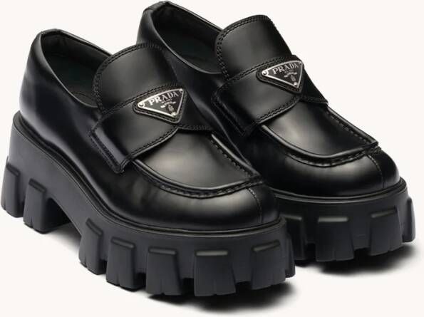 Prada Monolith loafer van leer met plateauzool