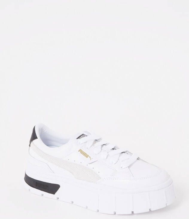 Puma Mayze Stack sneaker van leer met suède details