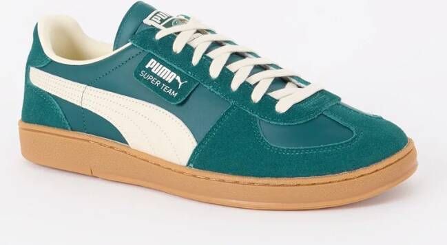 Puma Super Team sneaker van suède met leren details