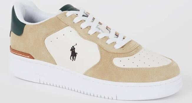 Ralph Lauren Master Court sneaker van suède met leren details