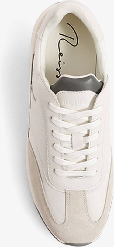 REISS Emmett sneaker van mesh met suède en leren details