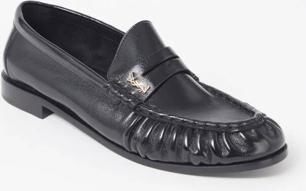 Saint Laurent Le loafer van kalfsleer met lak finish en logo