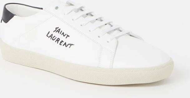 Saint Laurent Signa sneaker van leer met logoborduring