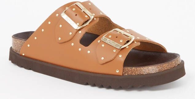 Scholl Beatriz slipper van leer met studs