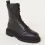 Shabbies Amsterdam Mirle leren veterboots zwart - Thumbnail 3