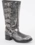 Steve Madden Battle biker boot van leer met metallic finish - Thumbnail 1