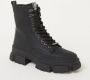 Steve Madden Forecast Veterboots Laarzen Met Veters Dames Zwart - Thumbnail 4