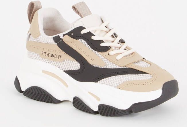 Steve Madden JPossession chunky sneakers wit beige zwart