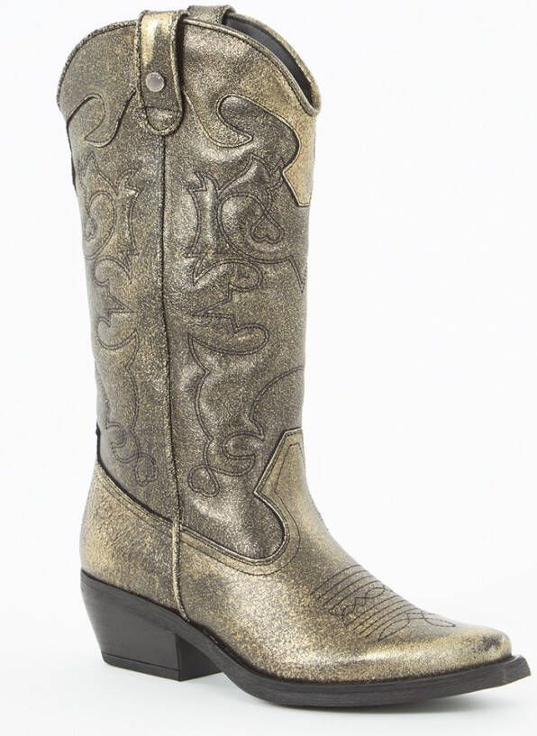 Steve Madden Wishley cowboylaar van leer met metallic finish