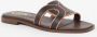 TOD'S Dames Leather Sandal Bruin Zwart Brown Dames - Thumbnail 2