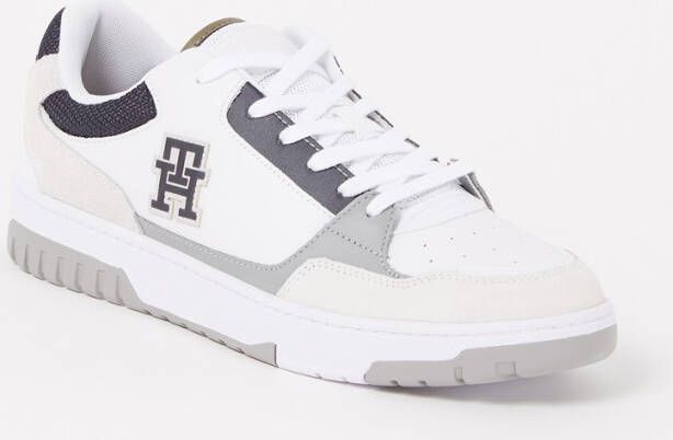 Tommy Hilfiger Basket Street Mix sneaker van leer met suède details