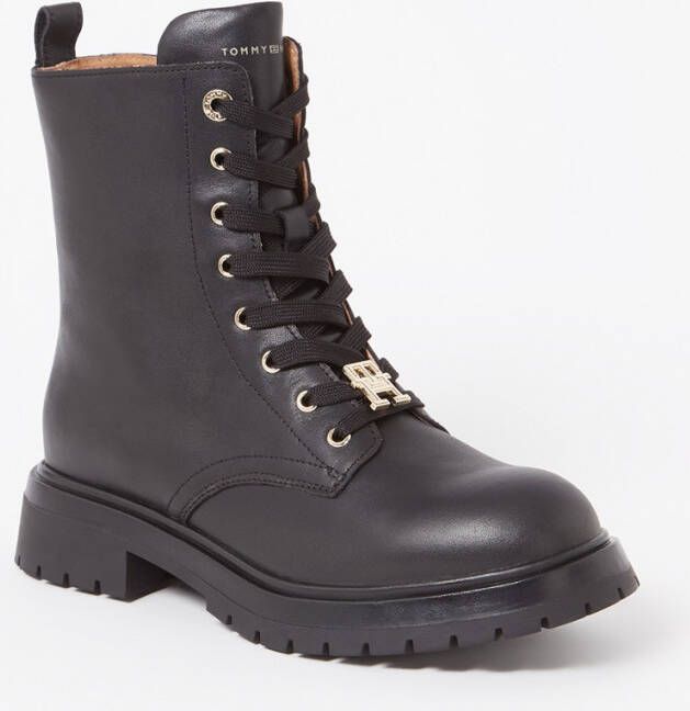 Tommy Hilfiger Biker boot van leer met logo